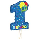 Boy 1st Birthday Pinata, Pull String