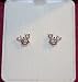 Disney Mickey Ear Gold Overlay Crystal Earrings