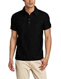 Kenneth Cole Mens Slub Woven Trims Polo Shirt