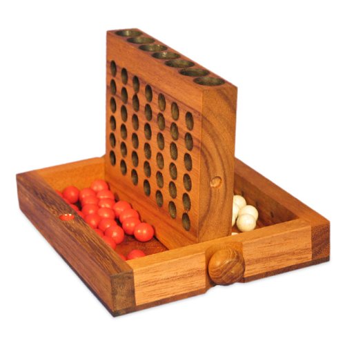 Buy Handmade Wood Connect Four Travel Size Game