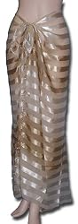Full Size Pareo: Nude Sheer and Satin Stripes