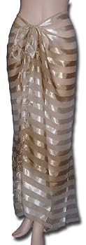 Full Size Pareo: Nude Sheer and Satin Stripes