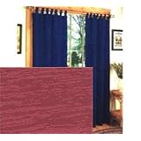 BLACKOUT Textured Thermal Insulated Tab Top Curtain PAIR 84'' x 63'' long - Wine by 