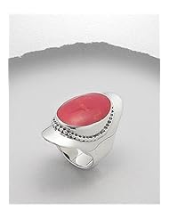 Red Resin Reconstructed stones Ring In 92.5 Sterling Silver