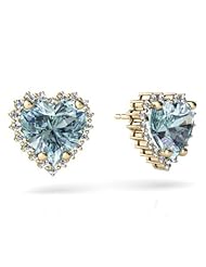 Genuine Aquamarine 14kt Yellow Gold Earrings
