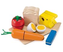 Selecta Spielzeug 1548 - Picknick, Set aus Holz zum schneiden &uuml;ben und Sandwich bauen