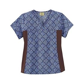 Tafford Nursing Uniforms Micro Fusion Lycra Panel Scrub Top