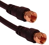 1 Metre Gold Plated F-Type Male to Male Satellite Coaxial Cable by Cable Mountain