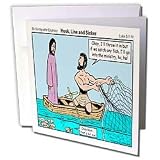 Buy Cheap Products Reviews, Rich Diesslins Funny Cartoon Gospel Cartoons - Jesus Fishing with Peter - Hook, Line and Sinker - Greeting Cards-6 Greeting Cards with envelopes