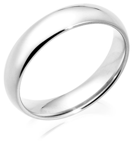 14k White Gold 5mm Comfort Fit Men's Wedding Band