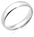 14k White Gold 5mm Comfort Fit Men's Wedding Band