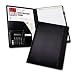 Samsill Pad Holder with Calculator, Leather-Look/Faux Reptile Trim, Storage Pockets, Black (71220)