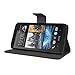 kwmobile Elegant synthetic leather case for the HTC Desire 601 with magnetic fastener and stand function in black