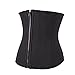 Lover-Beauty Women's Black Latex Underbust Steel Boned Zipper Waist Trainer