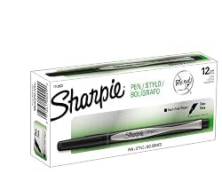 Sharpie Pen Fine Point Pen, 12 Black Pens (1742663)