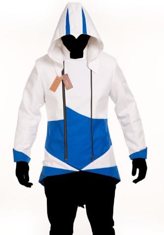 Costume Jacket Coat White with Blue, Child Large