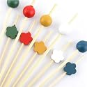 200 pc Assorted Bamboo Picks, 100 each of Ball/Flower Ends