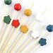 200 pc Assorted Bamboo Picks, 100 each of Ball/Flower Ends
