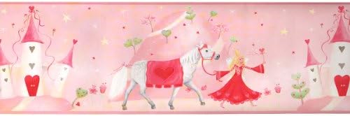 Pink Fairy Princess Castle Prepasted Wall Border Roll