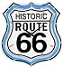 Route 66 Highway Blue NEON Sign Wall Clock
