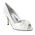 D81 New Ladies White Wedding Shoes Satin Sadals sz 3-8