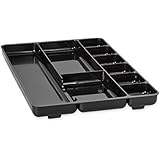 Rubbermaid Regeneration 9-Section Drawer Organizer, Plastic, 14 x 9.125 x 1.125 Inches, Black (45706)