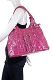 Sapa Faux Snake Skin Patent Leather Studded Décor Handbag Purse Pink