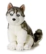 HUSKY SITTING STUFFED PLUSH TOY 19"