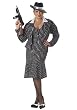 Mafia Mama Sexy Mobster Holiday Party Costume (Black/White-Plus Size (16-22))