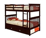 Bunk Bed Twin over Twin Mission style in Cappucino with Twin Trundle