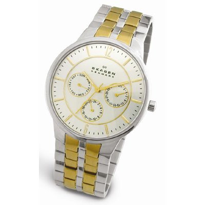 Apparel: Skagen Steel Series Chonograph Watch   331XLSGX   Two tone / White