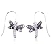 Rhodium Plated Sterling Silver Created White Corundum Dragonfly Pendant, 18" and Earring Set image 2