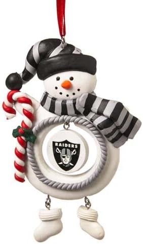 Oakland Raiders Jolly Christmas Snowman Ornament