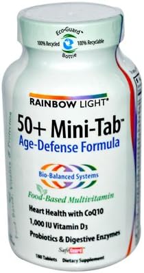 New - Rainbow Light 50 plus Mini-Tab Age-Defense Formula - 180 Tablets