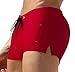 TONLEN Mens Swimwear Short Swim Trunks with Zipper Pockets Red 1 M