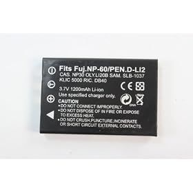 Camera Battery for Fuji NP-60, Casio NP-30, Pentax D-L12, Kodak Klic-5000,Ricoh DB40,Samsung SLB-1037,Samsung SLB-1037