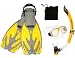 Body Glove Scuba Diving Snorkeling Purge Mask Flippers Fins Semi-Dry Snorkel Set, Large/X-Large