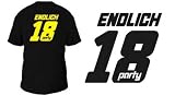 Coole Fun T-Shirts endlich 18  T-SHIRT  Schule + ABI R&uuml;ckendruck, schwarz/gelb, Gr&ouml;sse: M
