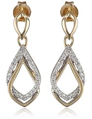 10k Gold Diamond 0.15 cttw Dangle Earrings