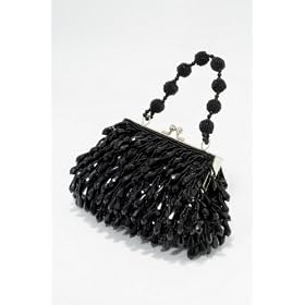 Black Beaded Evening Bag- Beads and Sequins