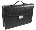 Lucrin - Black leather Briefcase 1 compartment