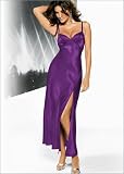 Waooh - Lingerie Sexy - Longue robe en satin - Violet - Taille M