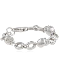 ROTENIER "Skull" Sterling Silver Medium Deauville 3 Skulls Link Bracelet
