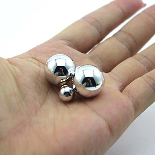 SASAMALL 2015 Fashion Designed Colorful Double-faced Pearl Double Pearl Beads Plug Stud Earrings for Girl, Lady,Women (Silver)