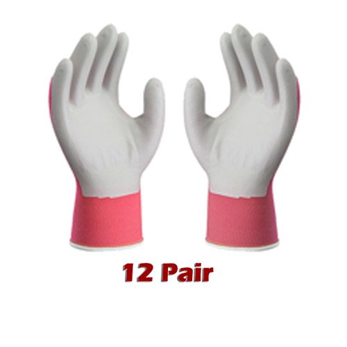 ATLAS Fit 370 Pink Thin Nitrile Gloves Small S *12-Pack*