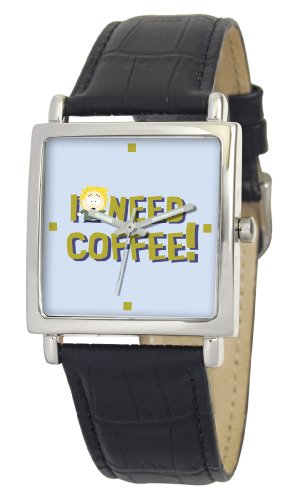South Park Men's D1577S015 Manilla Collection Tweak Black Leather Watch