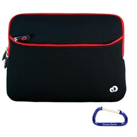 Buy Black with Lava Red Trim Dual Pocket Zipper Laptop Carrying Case Sleeve (Checkpoint Friendly)... by Gizmo Dorks