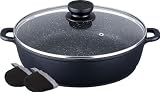 Faitout bas en pierre + fonte d'aluminium 24 cm 3,1L + couvercle + manchon offert