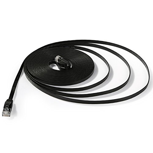 Hexagon Network - Ethernet Cable Cat6 Flat 25ft Black, Network Cable Cat 6 Flat Slim Ethernet Patch Cable, Internet Cable With Snagless RJ45 Connectors - 25 Feet Black Hexagon Network - Ethernet Cable Cat6 Flat 25ft Black, Network Cable Cat 6 Flat Slim Ethernet Patch Cable, Internet Cable With Snagless RJ45 Connectors - 25 Feet Black