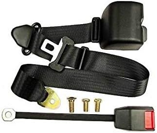 Black 3 Point Retractable Car Safety Seat Belt Universal (2 Belts)
